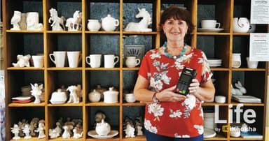 zulu lulu art house owner with iK Shaker Solo Device